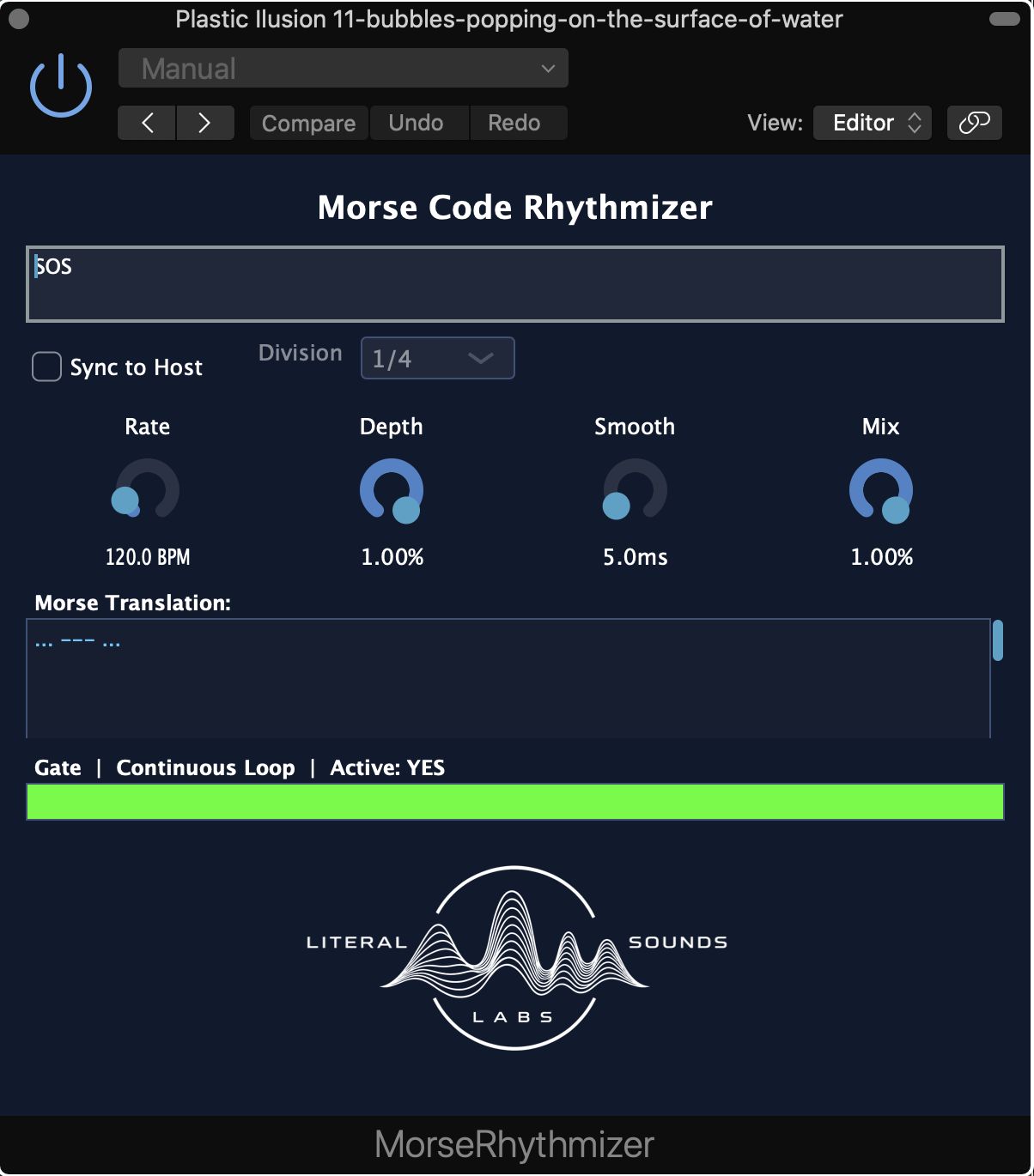 Morse Code Rhythmizer audio effect interface